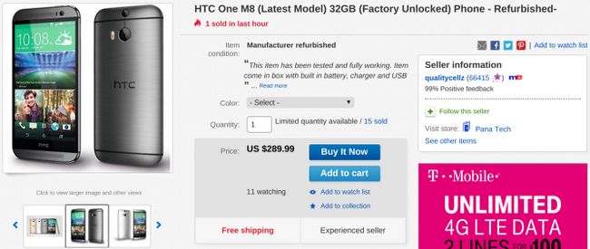 Fotografía - [Offre Alerte] Remise à neuf 32 Go HTC One M8 AT & T débloqué 289 $ sur eBay